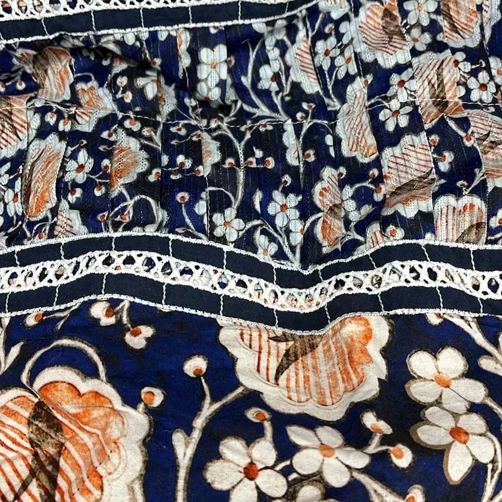 Anthropologie Windflower x1 standard sham Floral Navy Bedding